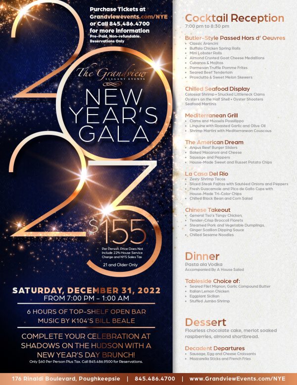 New year's eve 2022 hudson valley New Year’s Eve Gala - The Grandview