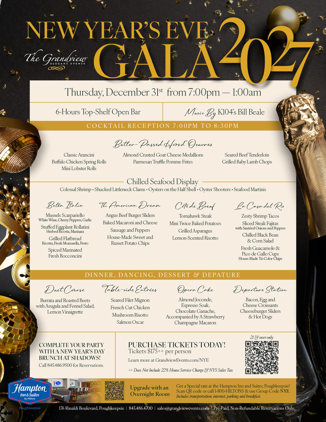 New Year's Eve Gala at The Grandview in Poughkeepsie
